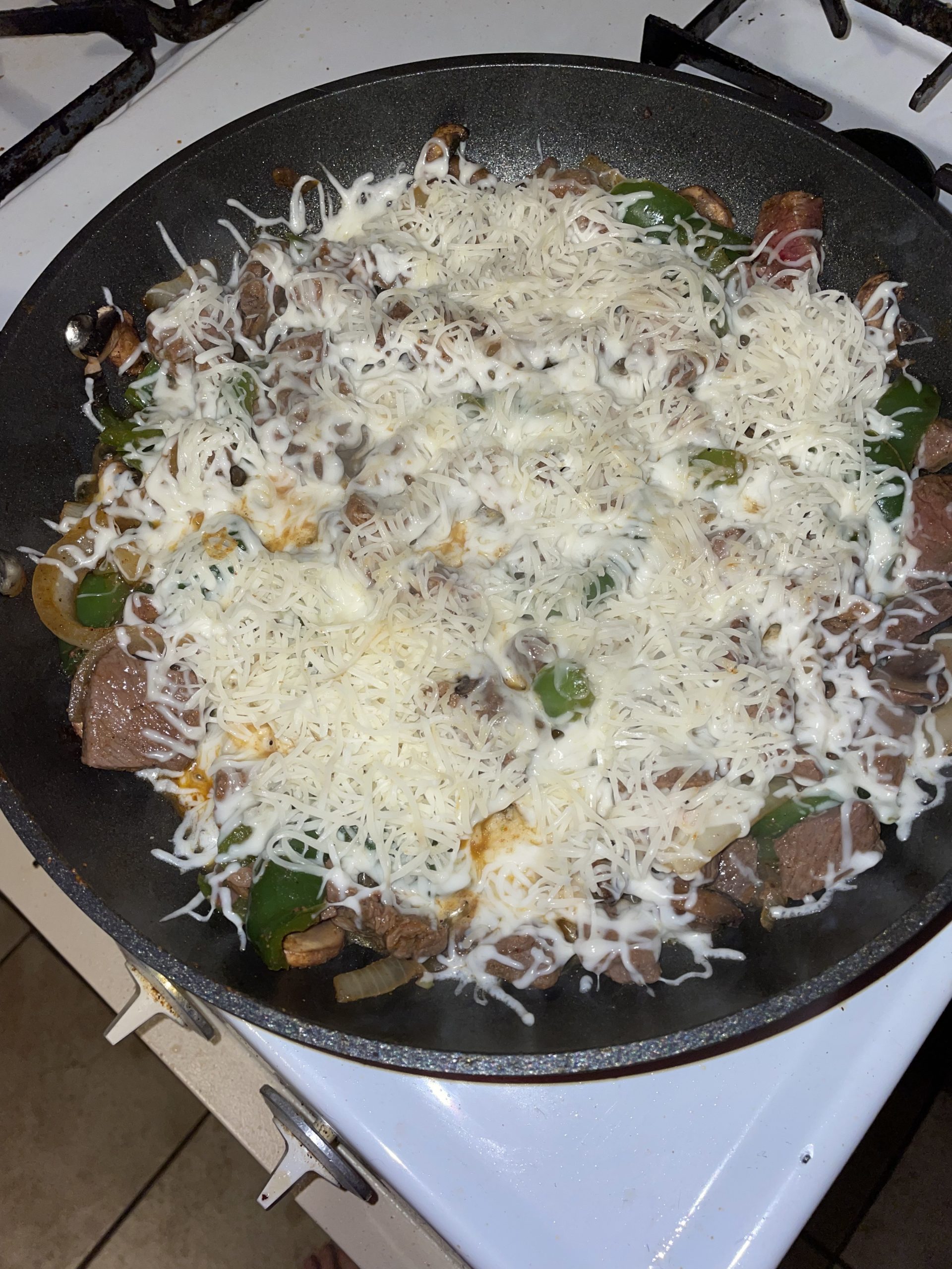 Super Easy Low Carb Philly Cheesesteak Skillet
